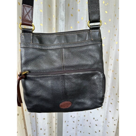 Fossil Morgan Vintage Traveler Genuine Leather Messenger Crossbody Shoulder Bag - Picture 4 of 10
